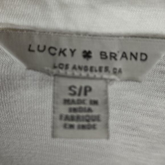 Lucky Brand White Boho Peasant Embroidered Blouse Size Small - Picture 5 of 14